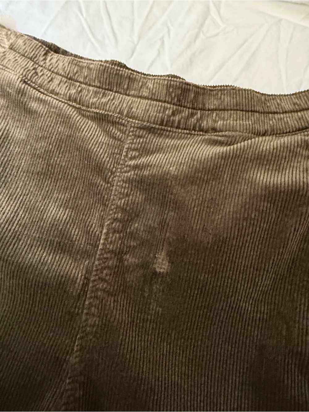 PILCRO Izzie Relaxed Corduroy Pull-On Barrel Pants Olive Stripe S - Picture 7 of 16